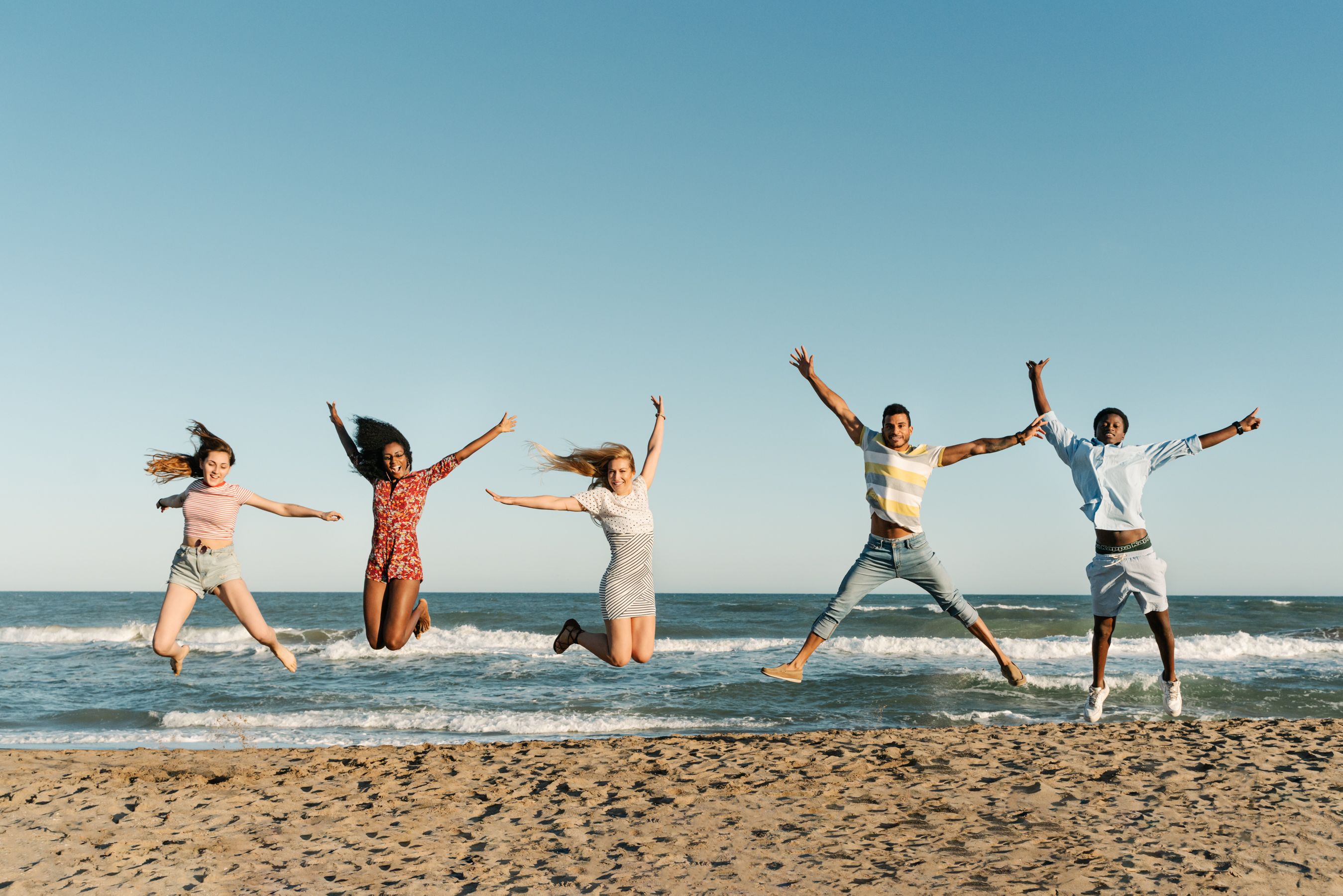 Amigos en la playa